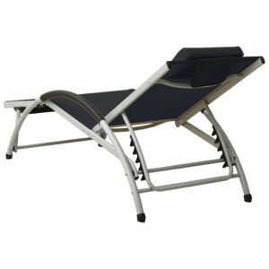 310529  Sun Lounger with Pillow Textilene Black