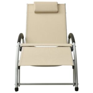 310530  Sun Lounger with Pillow Textilene Cream