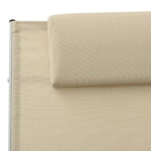 310530  Sun Lounger with Pillow Textilene Cream