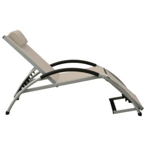 310531  Sun Lounger with Pillow Textilene Taupe