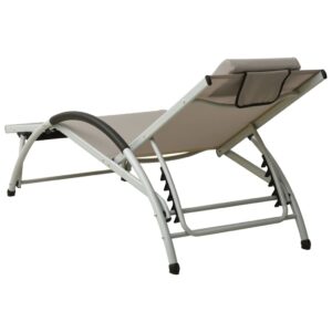 310531  Sun Lounger with Pillow Textilene Taupe