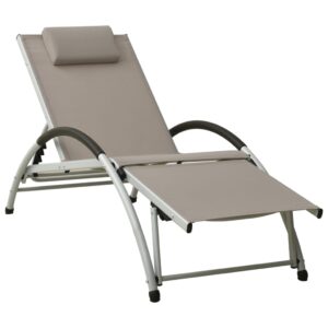 310531  Sun Lounger with Pillow Textilene Taupe