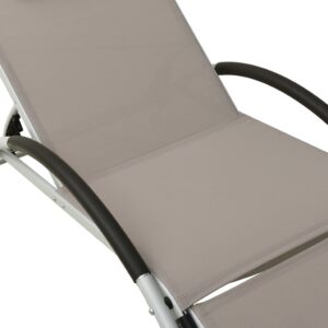 310531  Sun Lounger with Pillow Textilene Taupe