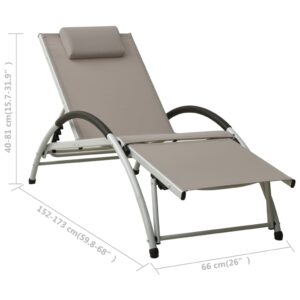 310531  Sun Lounger with Pillow Textilene Taupe