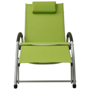 310532  Sun Lounger with Pillow Textilene Green