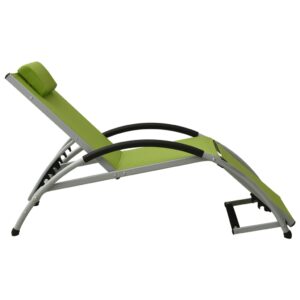 310532  Sun Lounger with Pillow Textilene Green