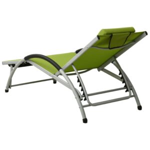 310532  Sun Lounger with Pillow Textilene Green