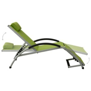 310532  Sun Lounger with Pillow Textilene Green