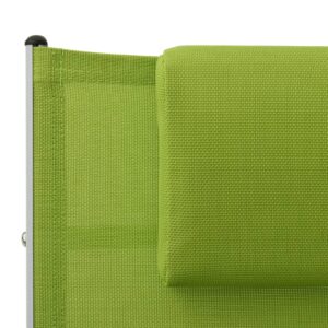 310532  Sun Lounger with Pillow Textilene Green