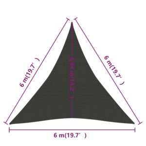 Πανί Σκίασης Ανθρακί 6 x 6 x 6 μ. από HDPE 160 γρ./μ²