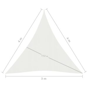 Πανί Σκίασης Λευκό 3 x 4 x 4 μ. από HDPE 160 γρ./μ²