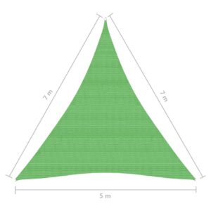 Πανί Σκίασης Ανοιχτό Πράσινο 5 x 7 x 7 μ. από HDPE 160 γρ./μ²