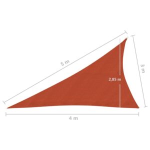 Πανί Σκίασης Τερακότα 3 x 4 x 5 μ. από HDPE 160 γρ./μ²