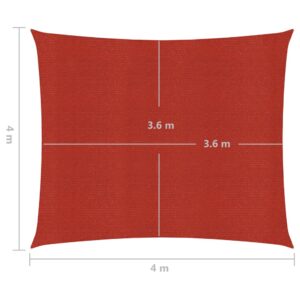 Πανί Σκίασης Κόκκινο 4 x 4 μ. από HDPE 160 γρ./μ²