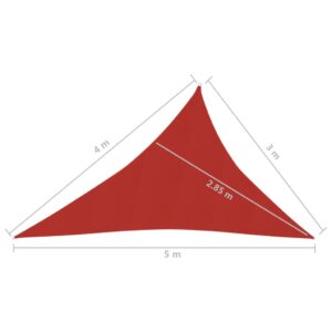 Πανί Σκίασης Κόκκινο 3 x 4 x 5 μ. από HDPE 160 γρ./μ²