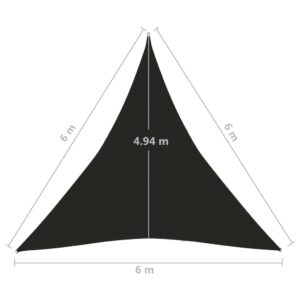 Πανί Σκίασης Μαύρο 6 x 6 x 6 μ. από HDPE 160 γρ./μ²