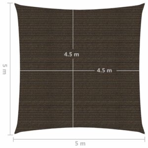 Πανί Σκίασης Καφέ 5 x 5 μ. από HDPE 160 γρ./μ²