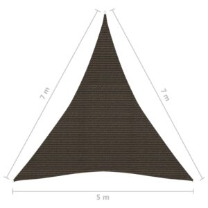 Πανί Σκίασης Καφέ 5 x 7 x 7 μ. από HDPE 160 γρ./μ²