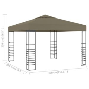 Τέντα Εκδηλώσεων Κήπου Taupe 3 x 3 μ. 180 γρ/μ²