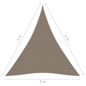 Πανί Σκίασης Τρίγωνο Taupe 5 x 5 x 5 μ. από Ύφασμα Oxford