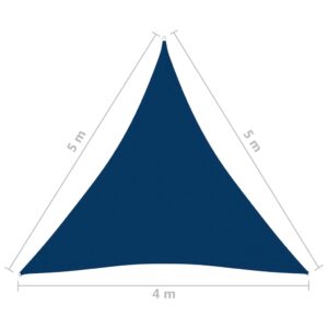 Πανί Σκίασης Τρίγωνο Μπλε 4 x 5 x 5 μ. από Ύφασμα Oxford