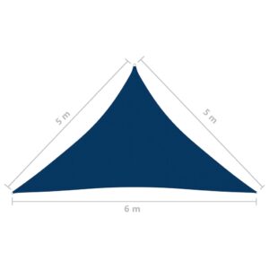 Πανί Σκίασης Τρίγωνο Μπλε 5 x 5 x 6 μ. από Ύφασμα Oxford