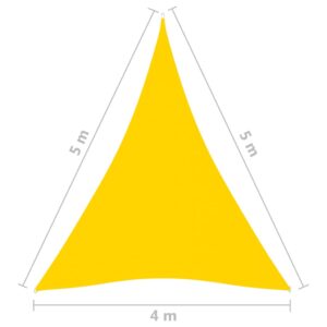 Πανί Σκίασης Τρίγωνο Κίτρινο 4 x 5 x 5 μ. από Ύφασμα Oxford