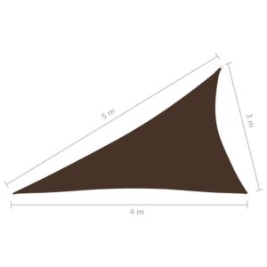 Πανί Σκίασης Τρίγωνο Καφέ 3 x 4 x 5 μ. από Ύφασμα Oxford