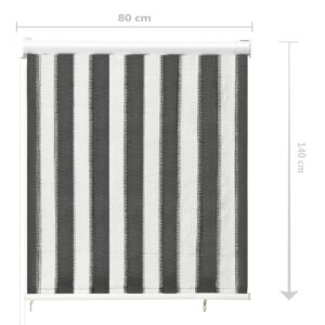 312680  Outdoor Roller Blind 80x140 cm Anthracite and White Stripe