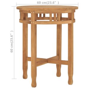 Τραπέζι Bistro Ø 60 x 60 εκ. από Μασίφ Ξύλο Teak