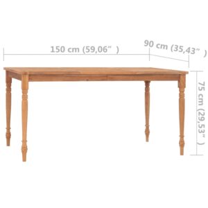 Τραπέζι Batavia 150 x 90 x 75 εκ. από Μασίφ Ξύλο Teak