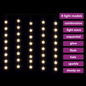 Κουρτίνα LED Φωτάκια 200 LED Θερμό Λευκό με 8 Λειτουργίες