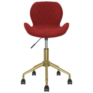 335035  Swivel Dining Chairs 2 pcs Wine Red Velvet