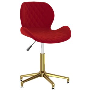 335046  Swivel Dining Chair Wine Red Velvet