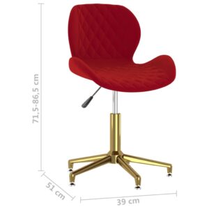 335046  Swivel Dining Chair Wine Red Velvet