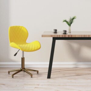 335047  Swivel Dining Chair Mustard Yellow Velvet