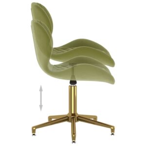 335053  Swivel Dining Chairs 2 pcs Light Green Velvet