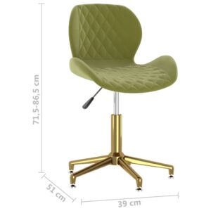 335053  Swivel Dining Chairs 2 pcs Light Green Velvet