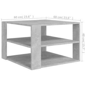 Τραπεζάκι Σαλονιού Γκρι Σκυροδέματος 60x60x40 εκ. Μοριοσανίδα