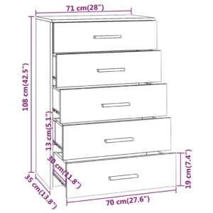 Συρταριέρα Sonoma Δρυς 71 x 35 x 108 εκ. από Μοριοσανίδα