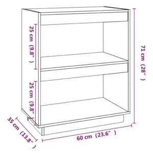 Βιβλιοθήκη 60 x 35 x 71 εκ. από Μασίφ Ξύλο Πεύκου