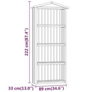 Αποθήκη Εργαλείων Κήπου 89x33x222 εκ. Εμποτισμένο Ξύλο Πεύκου