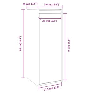 Ντουλάπι Τοίχου Λευκό 30 x 30 x 80 εκ. από Μασίφ Ξύλο Πεύκου