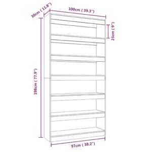 Βιβλιοθήκη/Διαχωρ. Χώρου Γκρι Sonoma 100x30x198 εκ Επεξ. Ξύλο