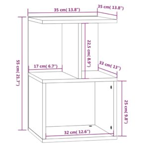 Κομοδίνα 2 Τεμ. Καπνιστή Δρυς 35x35x55 εκ. από Επεξεργ. Ξύλο