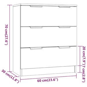 Συρταριέρα Γκρι Σκυροδέματος 60x30x70 εκ. Επεξεργασμένο Ξύλο