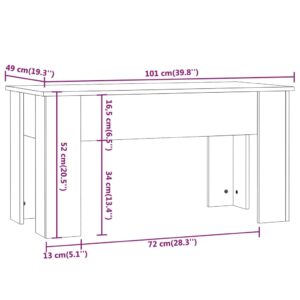 Τραπεζάκι Σαλονιού Γυαλ. Λευκό 101x49x52 εκ. Επεξεργασμένο Ξύλο