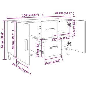 Ντουλάπι Γκρι Σκυροδέματος 100 x 36 x 60 εκ. Επεξεργασμένο Ξύλο