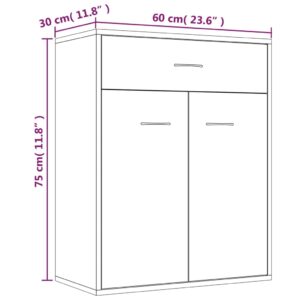 Μπουφές Καφέ Δρυς 60x30x75 εκ. από Επεξεργασμένο Ξύλο