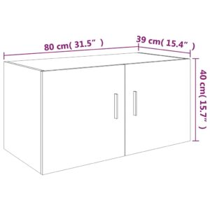 Ντουλάπι Τοίχου Καπνιστή Δρυς 80x39x40 εκ. Επεξεργασμένο Ξύλο